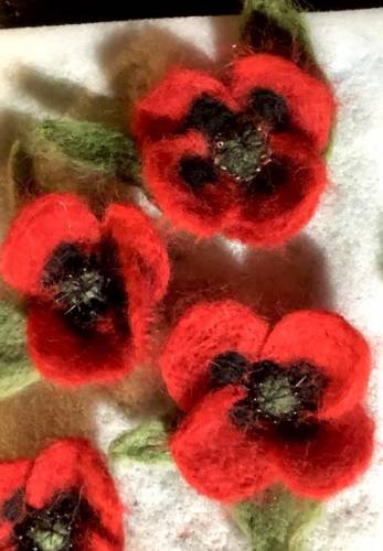 Felted Brooch - Poppy