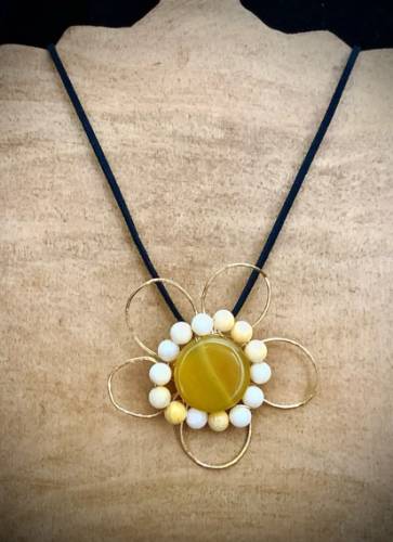 Gold Wire Flower Necklace